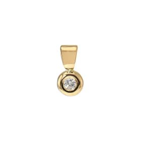  Pendentif Or Jaune 750 serti d un Diamant rond 2,8mm diamètre Dimensions du pendentif (bélière incluse) : 12x6mm 