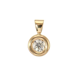 Pendentif Pneu Or Jaune 750 Diamant 0.40 carat Pendentif Or Jaune 750 serti d un Diamant rond 4.6mm diamètre (0,40 carat -...
