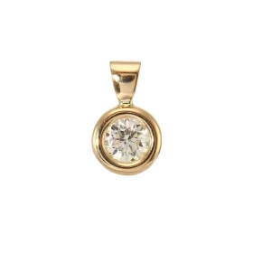 Pendentif Pneu Or Jaune 750 Diamant 0.42 carat Pendentif Or Jaune 750 serti d un Diamant rond 4.8mm diamètre (0,42 carat ...