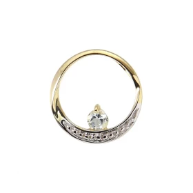 Pendentif Rond Or jaune 375 Aigue Marine 3mm Monture Or jaune 375 (9 carats) sertie d une pierre ronde 3mm (0.10 carat) Di...