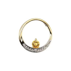 Pendentif Rond Or jaune 375 Citrine 3mm Monture Or jaune 375 (9 carats) sertie d une pierre ronde 3mm (0.10 carat) Diamètr...
