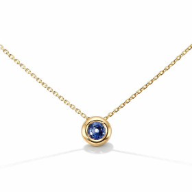 Pendentif Saphir de Ceylan monté sur une chaine maille forçat