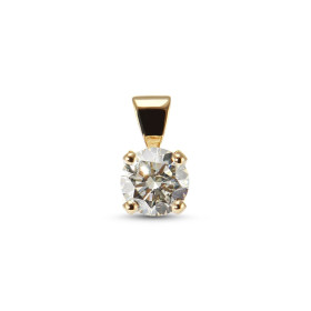 Pendentif Or Jaune 750 Diamant Diamant rond 5.6mm diamètre (0,70 carat - Couleur M - Pureté Si2) Dimensions du pendentif (...