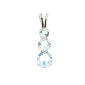 Pendentif Argent 925 serti trois Topazes rondes Diamètre des pierres : 6, 5 4mm Dimensions du pendentif (bélière incluse) ...