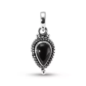  Pendentif Vintage Argent 925 Onyx Poire 9x6mm Cabochon Pendentif Argent 925 Onyx Ce pendentif est serti d une pierre form...