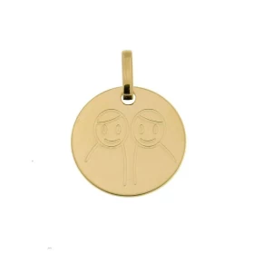 Pendentif Zodiaque Gemeaux Or Jaune 750