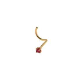 Piercing Rubis : Piercing pour le nez Or Jaune 750/1000 serti d un Rubis rond 2mm diamètre