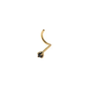 Piercing Saphir : Piercing pour le nez Or Jaune 750/1000 serti d un Saphir rond 2mm diamètre