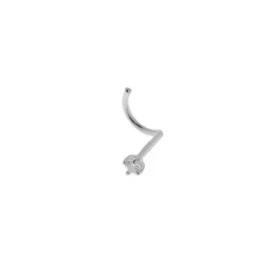  Piercing pour le nez Or Blanc 750/1000 serti d un Diamant rond 1,5mm diamètre 