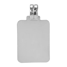 Plaque argent rectangulaire à graver Dimension plaque : 23x31mm Dimension (bélière incluse) :23x41mm Epaisseur : 0,4mm