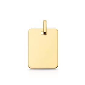  Plaque à graver Or Jaune 375 Plaque rectangulaire 15x12mm Dimensions du pendentif (belière incluse) : 21x12mm 