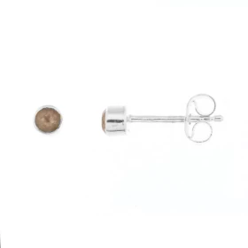 Puces d oreilles Argent Quartz Rose Ces boucles d oreilles sont serties petites pierres rondes taillées cabochon Le diamèt...