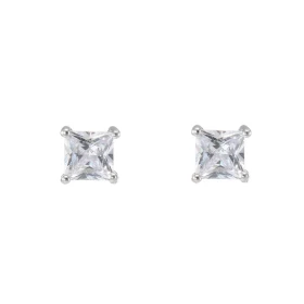 Puces d oreilles Argent Oxydes zirconium Carrés 6mm Paire boucles d oreilles Argent 925 rhodié Oxydes zirconium Pierres ca...