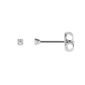 Puces d oreilles Or Blanc 750 serti deux diamant 1.9mm Serti 4 griffes Fermeture par poussettes Poids total Diamant : 0,06...