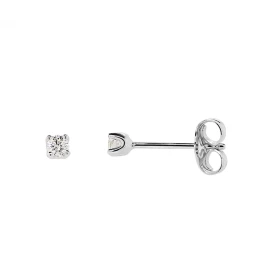  Puces d oreilles Or Blanc 750 serti deux diamant 2.6mm Serti 4 griffes Fermeture par poussettes Poids total Diamant : 0,1...