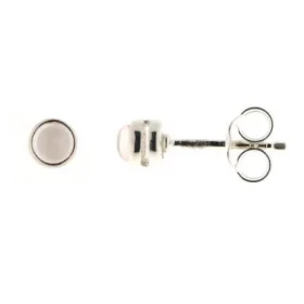 Petites puces d oreilles serties pierres rondes Les Quartz roses sont taillées cabochons Le diamètre des Quartz roses est ...