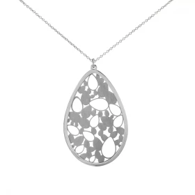 Sautoir argent rhodié Pendentif ajouré Longueur ajustable 60 à 65cm