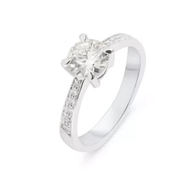  Solitaire Diamant 1 Carat Or Blanc 750 Solitaire Or Blanc 750 serti d un Diamant central 1 carat (Couleur L - Pureté Vs2)...