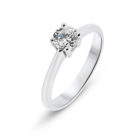  Solitaire Or Blanc serti d un Diamant rond 4.7mm Diamant 0.41 carat - Couleur  G - Pureté Si2 Diamètre pierre : 4.7mm Ser...