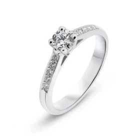  Bague Solitaire Diamant Or blanc 750 Cette bague est sertie d un diamant central de 4,3mm diamètre (0,30 carat - Couleur ...