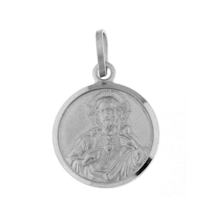 Pendentif Médaille Christ En Argent Massif 925 - 30 Mm - Rhodié - Marque Dolly-Bijoux - Neuf Avec étiquettes