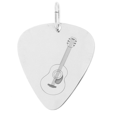 Argent massif 925 Instrument de musique Bijou cadeau musique Pendentif Guitare Classique