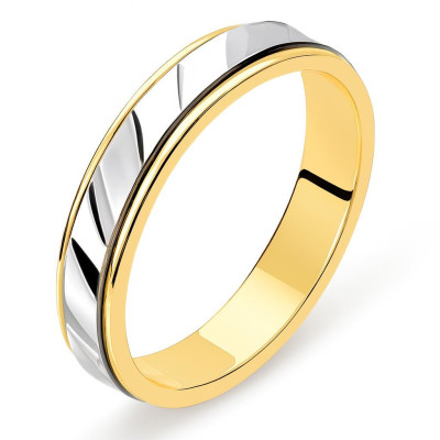 Alliance 2 Ors satinée et diamantée - 4.5mm