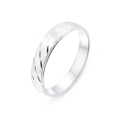 Alliance Argent Effet diamanté 5mm