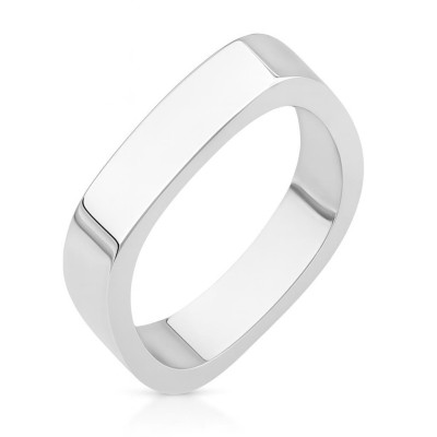 Alliance Carrée Or Blanc  - 4mm