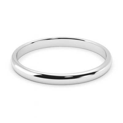 Alliance demi jonc Or Blanc  - 2mm