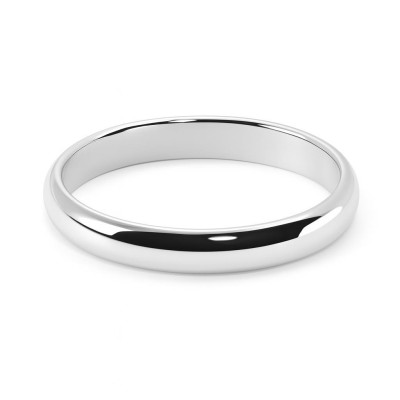 Alliance demi jonc Or Blanc  - 3mm