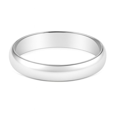 Alliance demi jonc Or Blanc - 4mm