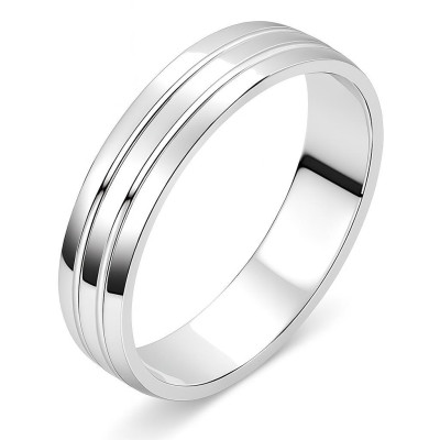 Alliance moderne Or Blanc pour homme - 5mm