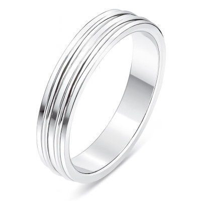 Alliance Or Blanc Striée