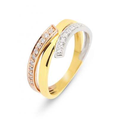 Bague 3 ors 750 et Diamant