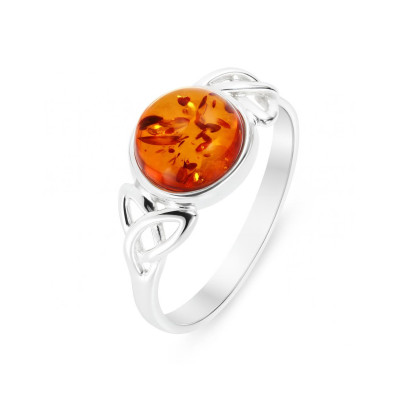 Bague Ambre Argent Motif celtique