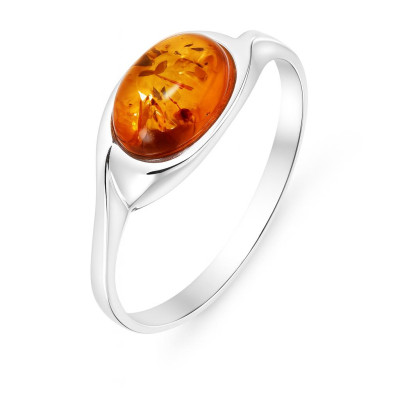 Bague Ambre Ovale 8x6mm