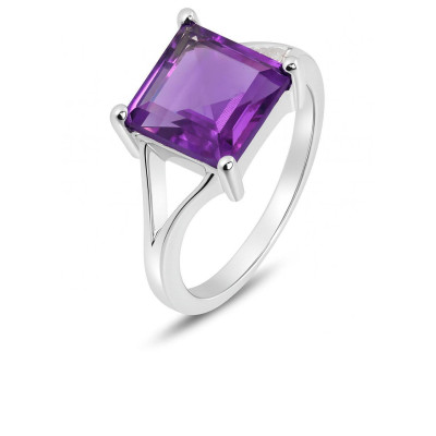 Bague Améthyste Carrée 9mm