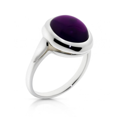 Bague Améthyste ovale 12x10mm en Argent 925