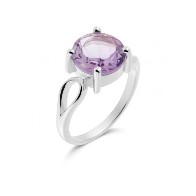 Bague Améthyste Ronde 10mm