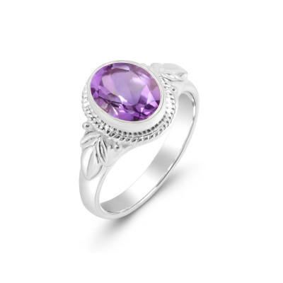 Bague Argent 925 Améthyste Ovale 9x7mm