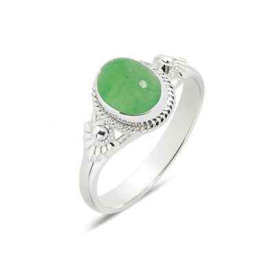 Bague Argent 925 Aventurine Ovale 8x6mm