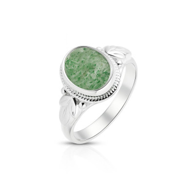 Bague Argent 925 Aventurine Ovale 9x7mm