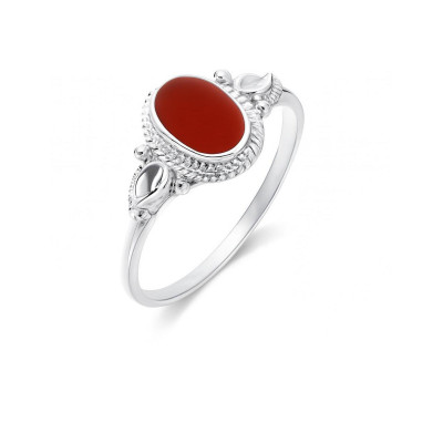 Bague Argent 925 Cornaline Pierre ovale 7x5mm