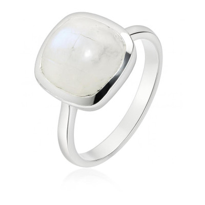 Bague Argent 925 Labradorite Cabochon Coussin 10x10mm