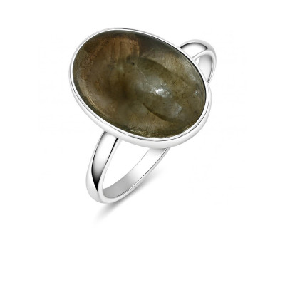 Bague Argent 925 Labradorite Cabochon Ovale 14x10mm