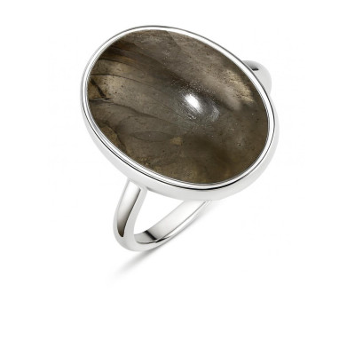Bague Argent 925 Labradorite Cabochon Ovale 16x12mm