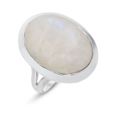 Bague Argent 925 Labradorite Cabochon Ovale 20x15mm