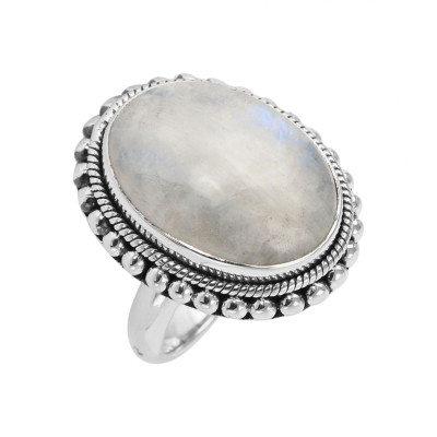 Bague Argent 925 Labradorite Cabochon Ovale 20x15mm