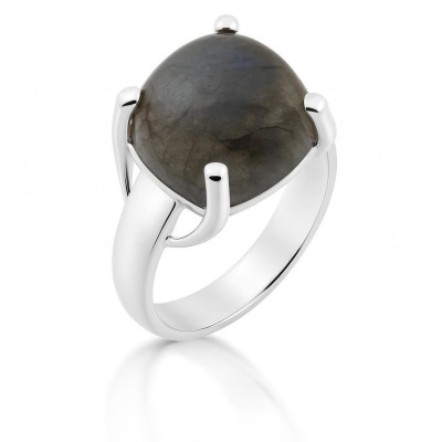 Bague Argent 925 Labradorite  Coussin 12x12mm